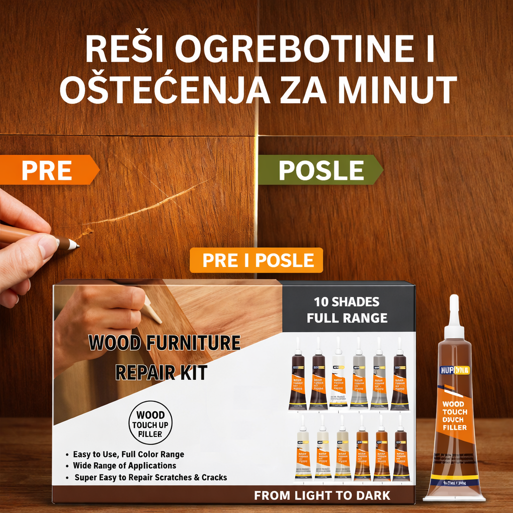 Magični Set za Popravku Drvenog Nameštaja – Vratite Sjaj Svakom Komadu Drveta