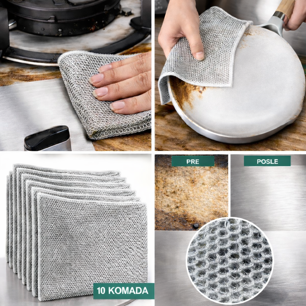 Čelične Krpe Za Lako Skidanje Tvrdokornih Fleka  5+5 GRATIS