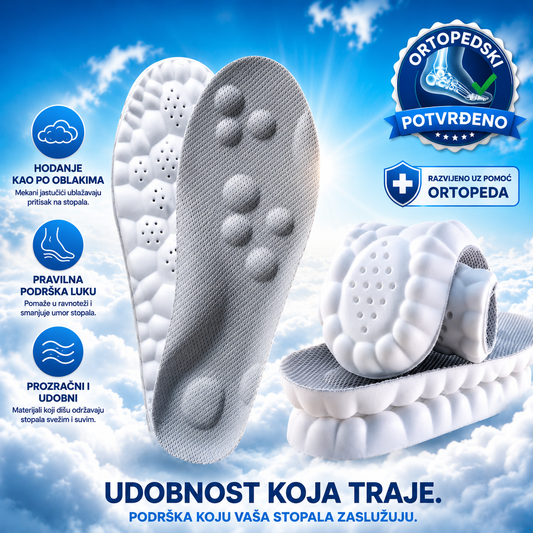 CLOUDSTEP 4D Ortopedski Ulošci – Hodajte Kao po Oblacima Bez Umornih Stopala! 1+1 GRATIS